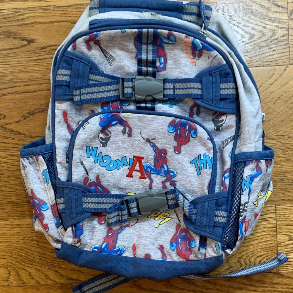 Pottery Barn Kids Spider Hero Backpack - Blue and Gray